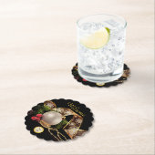 金ゴールドエレガントシルバーブラック企業のホリデーパーティー ペーパーコースター (インサイチュ)