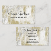 金ゴールドエレガントシルバーブラックScript Hair & Makeup Bus 名刺 (正面/裏面)