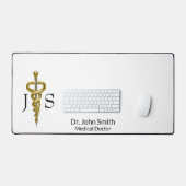 金ゴールドエレガントシルバーメディカルクラスノーブルアスクレピオス デスクマット (キーボード&マウス)