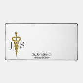 金ゴールドエレガントシルバーメディカルクラスノーブルアスクレピオス デスクマット (正面)