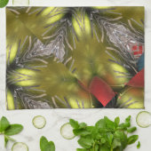 金ゴールドエレガントシルバー万華鏡のように千変万化するパターンクリスマススター キッチンタオル (折り畳み)