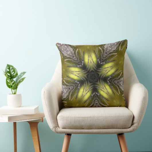 金ゴールドエレガントシルバー万華鏡のように千変万化するパターンクリスマススター クッション (椅子)