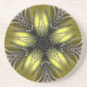金ゴールドエレガントシルバー万華鏡のように千変万化するパターンクリスマススター コースター (正面)