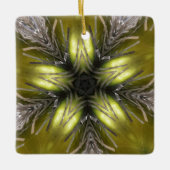 金ゴールドエレガントシルバー万華鏡のように千変万化するパターンクリスマススター セラミックオーナメント (正面)