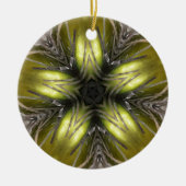 金ゴールドエレガントシルバー万華鏡のように千変万化するパターンクリスマススター セラミックオーナメント (正面)