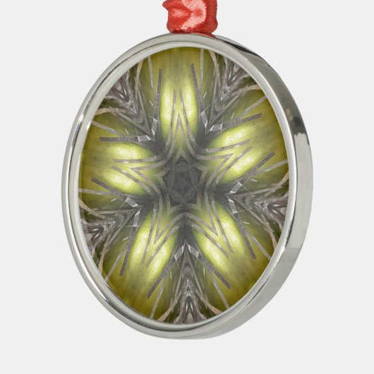 金ゴールドエレガントシルバー万華鏡のように千変万化するパターンクリスマススター メタルオーナメント (左)