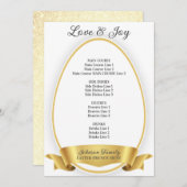 金ゴールドエレガントシンプルイースターエッグブランチ メニュー (正面/裏面)