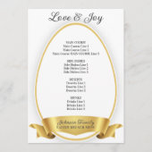 金ゴールドエレガントシンプルイースターエッグブランチ メニュー (正面)