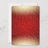 金ゴールドエレガントシークンズドレス、紙吹雪ブライダルシャワー 招待状 (裏面)