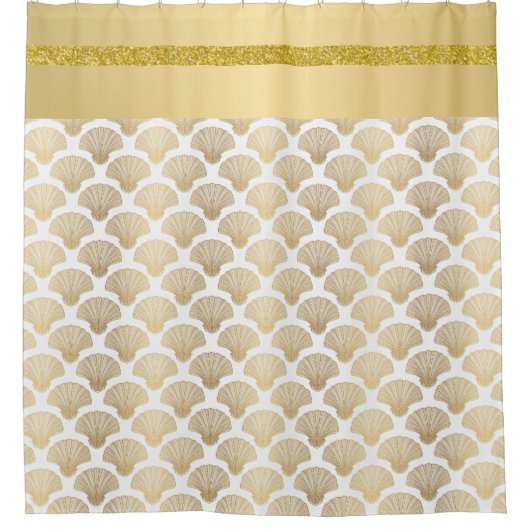 金ゴールドエレガントシーシェルシャワーカーテン シャワーカーテン (正面)