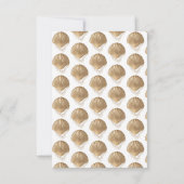 金ゴールドエレガントシーシェルパールブライダルシャワー結婚ズ サンキューカード (裏面)