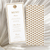 金ゴールドエレガントシーシェル海結婚岸のメニューカード メニュー