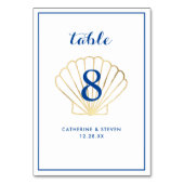 金ゴールドエレガントシーシェル海結婚岸 テーブルナンバー (裏面)