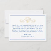 金ゴールドエレガントシーセルビーチ結婚式ありがとう サンキューカード (裏面)