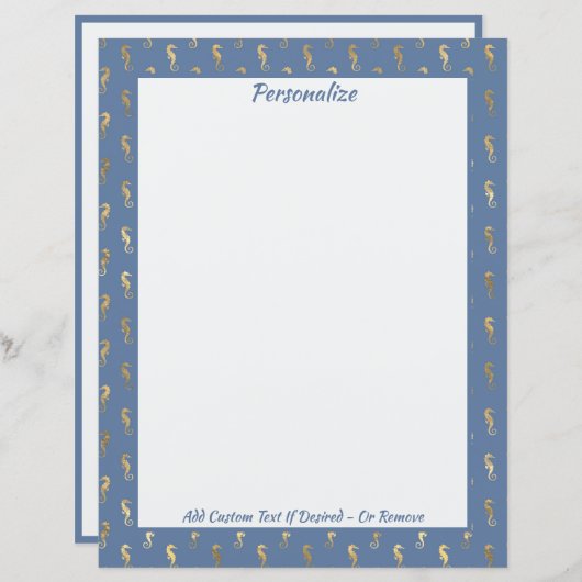 金ゴールドエレガントシーホース海ビーチテーマ (正面/裏面)