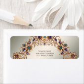 金ゴールドエレガントジュエルフラワーズ差出人住所ラベル ラベル (インサイチュ)