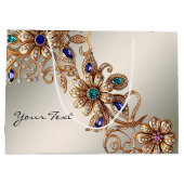 金ゴールドエレガントジュエルフラワーズ抱き枕 ラージペーパーバッグ (裏面)