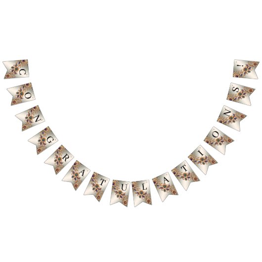 金ゴールドエレガントジュエル花束フラグ バンティングフラッグ (全)