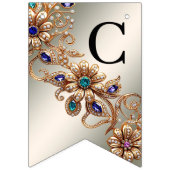 金ゴールドエレガントジュエル花束フラグ バンティングフラッグ (第1の旗)