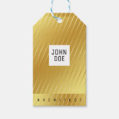 金ゴールドエレガントスクエアギフトラベル ギフトタグ (正面)