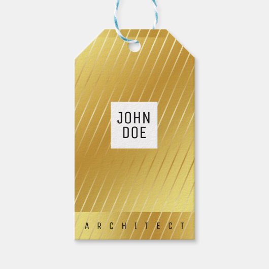 金ゴールドエレガントスクエアギフトラベル ギフトタグ (正面)