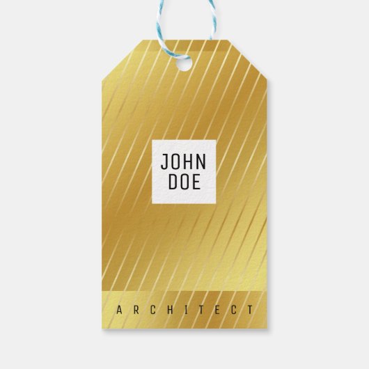 金ゴールドエレガントスクエアギフトラベル ギフトタグ (裏面)