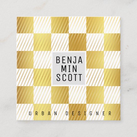 金ゴールドエレガントスクエア名刺 スクエア名刺 (正面)