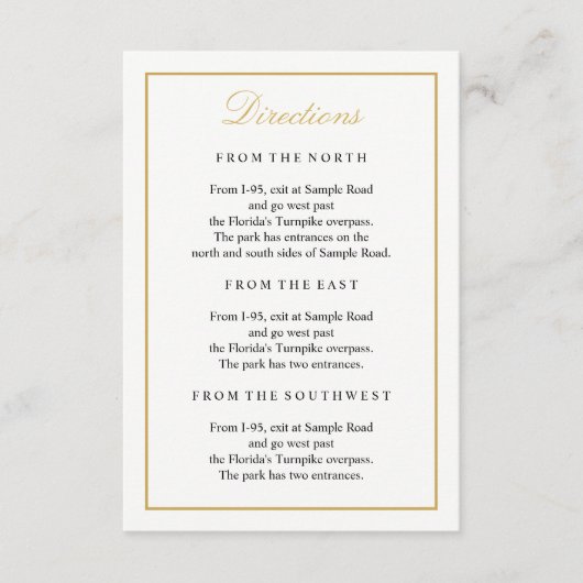 金ゴールドエレガントスクリプトエンクロージャカードの垂直 エンクロージャーカード (正面)