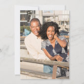 金ゴールドエレガントスクリプトカップルのフォトグリーン セーブザデート (裏面)