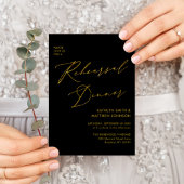 金ゴールドエレガントスクリプトグレーリハーサル夕食QRコード 招待状