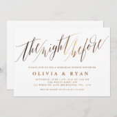 金ゴールドエレガントスクリプトタイポグラフィ招待状 招待状 (正面/裏面)