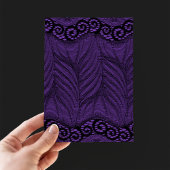 金ゴールドエレガントスクリプトパープルレースヴァンパイアハロウィーン 箔招待状