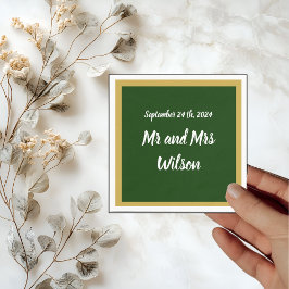 金ゴールドエレガントスクリプトフレーム金ゴールドカクテルナプキン スタンダードカクテルナプキン