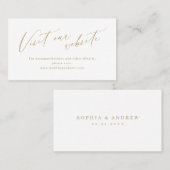 金ゴールドエレガントスクリプトミニマリストWebサイト挿入カード プレイスカード (正面/裏面)