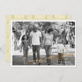 金ゴールドエレガントスクリプトメリークリスマスフォトカード シーズンカード (正面/裏面)