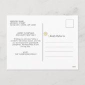 金ゴールドエレガントスクリプトメリークリスマスフォトコラージュ シーズンポストカード (裏面)