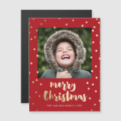 金ゴールドエレガントスクリプトメリークリスマスホリデーカード (正面/裏面)