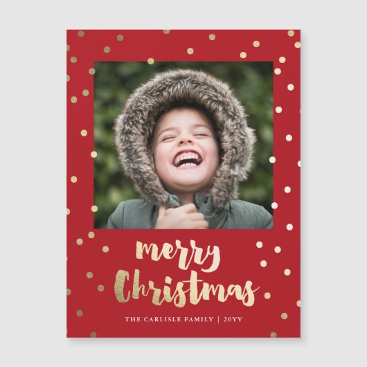 金ゴールドエレガントスクリプトメリークリスマスホリデーカード (正面)