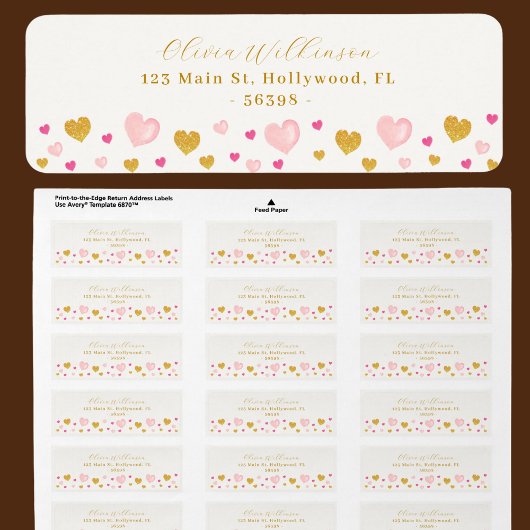 金ゴールドエレガントスクリプト名オフ白差出人住所 ラベル