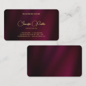 金ゴールドエレガントスクリプト名文字丸いコーナーラックス 名刺 (正面/裏面)