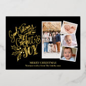 金ゴールドエレガントスクリプト心地よいの喜びの良い知り 箔シーズンカード (正面)