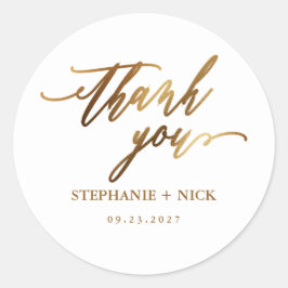 金ゴールドエレガントスクリプト招待状クラシックラウンド ラウンドシール