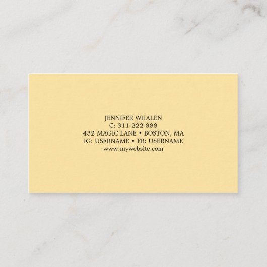 金ゴールドエレガントスクロールカスタムフローラ名刺 名刺 (裏面)