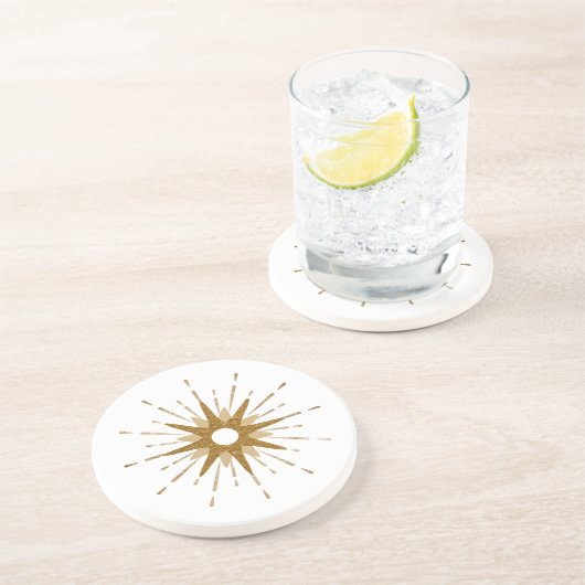 金ゴールドエレガントスターバストストーンコースターラウンド コースター (側面)