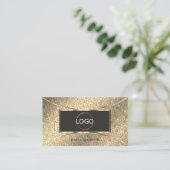 金ゴールドエレガントスネークダークブラウン（ロゴと写真） 名刺 (スタンド正面)