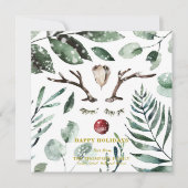 金ゴールドエレガントスノーオーバーレイ水彩緑 シーズンカード (正面)