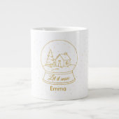 金ゴールドエレガントスノードームクリスマスマグ ジャンボコーヒーマグカップ (正面)