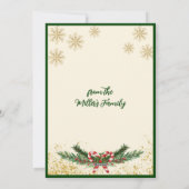 金ゴールドエレガントスノーフレークのクリスマスフォト挨拶 シーズンカード (裏面)