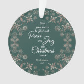金ゴールドエレガントスノーフレークスピースジョイグリーン オーナメント (正面)