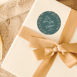 金ゴールドエレガントスノーフレークスピースジョイグリーン ラウンドシール